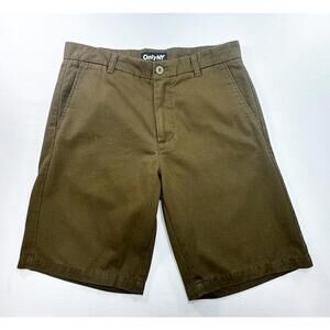 Only NY Flat Front Chino Shorts Mens Army Green 32